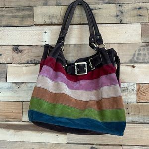 Striped multi / brown bag